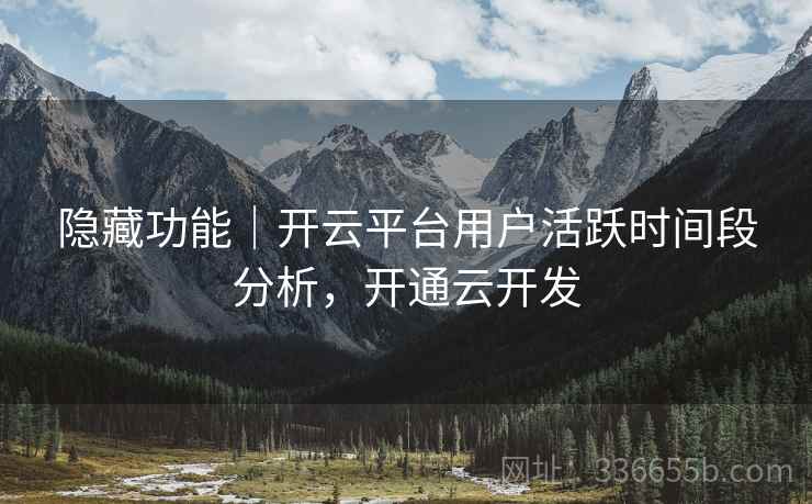 隐藏功能｜开云平台用户活跃时间段分析，开通云开发