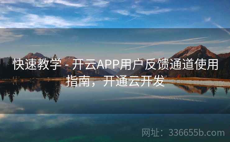 快速教学 - 开云APP用户反馈通道使用指南，开通云开发