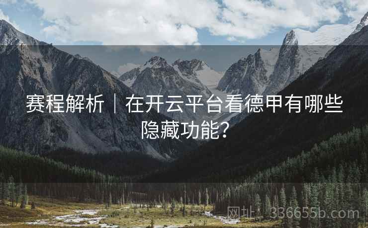 赛程解析｜在开云平台看德甲有哪些隐藏功能？