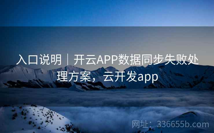 入口说明｜开云APP数据同步失败处理方案，云开发app